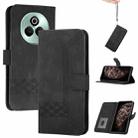 For Realme P3 Pro Cubic Skin Feel Flip Leather Phone Case(Black) - 1