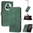 For Realme P3 Pro Cubic Skin Feel Flip Leather Phone Case(Green) - 1