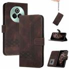 For Realme P3 Pro Cubic Skin Feel Flip Leather Phone Case(Brown) - 1