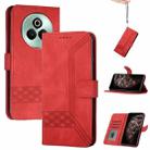 For Realme P3 Pro Cubic Skin Feel Flip Leather Phone Case(Red) - 1
