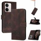 For Realme P3 Ultra 5G Cubic Skin Feel Flip Leather Phone Case(Brown) - 1