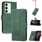 For Realme 14x Global Cubic Skin Feel Flip Leather Phone Case(Green) - 1