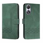 For OPPO A58 4G Cubic Skin Feel Flip Leather Phone Case(Green) - 1