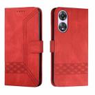 For OPPO A58 4G Cubic Skin Feel Flip Leather Phone Case(Red) - 1