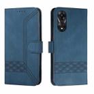 For OPPO A78 4G Cubic Skin Feel Flip Leather Phone Case(Blue) - 1