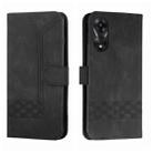 For OPPO A78 4G Cubic Skin Feel Flip Leather Phone Case(Black) - 1