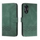 For OPPO A78 4G Cubic Skin Feel Flip Leather Phone Case(Green) - 1