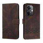 For OPPO K11 Cubic Skin Feel Flip Leather Phone Case(Brown) - 1