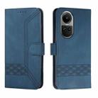 For OPPO Reno10 5G / Reno10 Pro 5G Global Cubic Skin Feel Flip Leather Phone Case(Blue) - 1