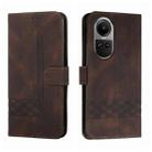 For OPPO Reno10 5G / Reno10 Pro 5G Global Cubic Skin Feel Flip Leather Phone Case(Brown) - 1