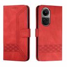 For OPPO Reno10 5G / Reno10 Pro 5G Global Cubic Skin Feel Flip Leather Phone Case(Red) - 1