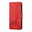 For OPPO Reno10 5G / Reno10 Pro 5G Global Cubic Skin Feel Flip Leather Phone Case(Red) - 2