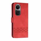 For OPPO Reno10 5G / Reno10 Pro 5G Global Cubic Skin Feel Flip Leather Phone Case(Red) - 3