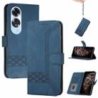 For OPPO A60 Cubic Skin Feel Flip Leather Phone Case(Blue) - 1