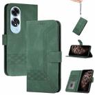 For OPPO A60 Cubic Skin Feel Flip Leather Phone Case(Green) - 1