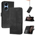 For OPPO A1 Pro / Reno8 T 5G Global Cubic Skin Feel Flip Leather Phone Case(Black) - 1