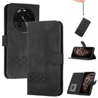 For OPPO Find X6 Cubic Skin Feel Flip Leather Phone Case(Black) - 1