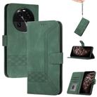 For OPPO Find X6 Cubic Skin Feel Flip Leather Phone Case(Green) - 1