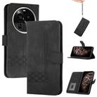 For OPPO Find X6 Pro Cubic Skin Feel Flip Leather Phone Case(Black) - 1