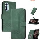 For OPPO Reno5 4G / 5G / Find X3 Lite Cubic Skin Feel Flip Leather Phone Case(Green) - 1
