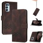 For OPPO Reno5 4G / 5G / Find X3 Lite Cubic Skin Feel Flip Leather Phone Case(Brown) - 1