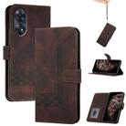 For OPPO Reno8 T 4G Cubic Skin Feel Flip Leather Phone Case(Brown) - 1