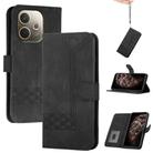 For OPPO A5 Pro 5G Cubic Skin Feel Flip Leather Phone Case(Black) - 1