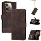 For OPPO A5 Pro 5G Cubic Skin Feel Flip Leather Phone Case(Brown) - 1