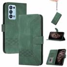 For OPPO Reno6 Pro+ 5G Cubic Skin Feel Flip Leather Phone Case(Green) - 1