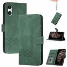For Sony Xperia 10 VI Cubic Skin Feel Flip Leather Phone Case(Green) - 1