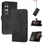 For Sony Xperia 1 VI Cubic Skin Feel Flip Leather Phone Case(Black) - 1