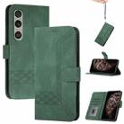 For Sony Xperia 1 VI Cubic Skin Feel Flip Leather Phone Case(Green) - 1