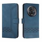 For Honor Magic5 Pro Cubic Skin Feel Flip Leather Phone Case(Blue) - 1