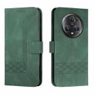 For Honor Magic5 Pro Cubic Skin Feel Flip Leather Phone Case(Green) - 1