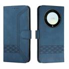 For Honor X40 Cubic Skin Feel Flip Leather Phone Case(Blue) - 1