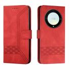 For Honor X40 Cubic Skin Feel Flip Leather Phone Case(Red) - 1