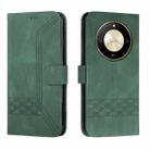 For Honor X50 Cubic Skin Feel Flip Leather Phone Case(Green) - 1