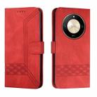 For Honor X50 Cubic Skin Feel Flip Leather Phone Case(Red) - 1