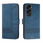 For Honor X50i Cubic Skin Feel Flip Leather Phone Case(Blue) - 1