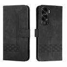 For Honor X50i Cubic Skin Feel Flip Leather Phone Case(Black) - 1