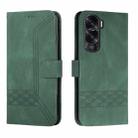 For Honor X50i Cubic Skin Feel Flip Leather Phone Case(Green) - 1