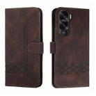 For Honor X50i Cubic Skin Feel Flip Leather Phone Case(Brown) - 1