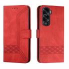 For Honor X50i Cubic Skin Feel Flip Leather Phone Case(Red) - 1