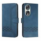 For Honor 90 Cubic Skin Feel Flip Leather Phone Case(Blue) - 1