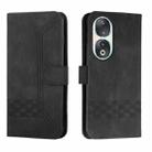 For Honor 90 Cubic Skin Feel Flip Leather Phone Case(Black) - 1