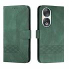 For Honor 90 Cubic Skin Feel Flip Leather Phone Case(Green) - 1