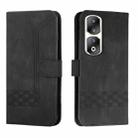For Honor 90 Pro Cubic Skin Feel Flip Leather Phone Case(Black) - 1