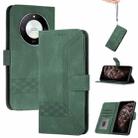 For Honor X50 / X9b Cubic Skin Feel Flip Leather Phone Case(Green) - 1