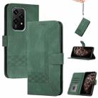 For Honor 200 Lite Global Cubic Skin Feel Flip Leather Phone Case(Green) - 1
