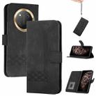 For Honor X9c Global Cubic Skin Feel Flip Leather Phone Case(Black) - 1